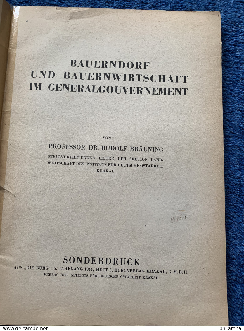 GG: Heft: Bauerndorf Und Bauernwirtschaft Im GG; 1944 - Oude Boeken