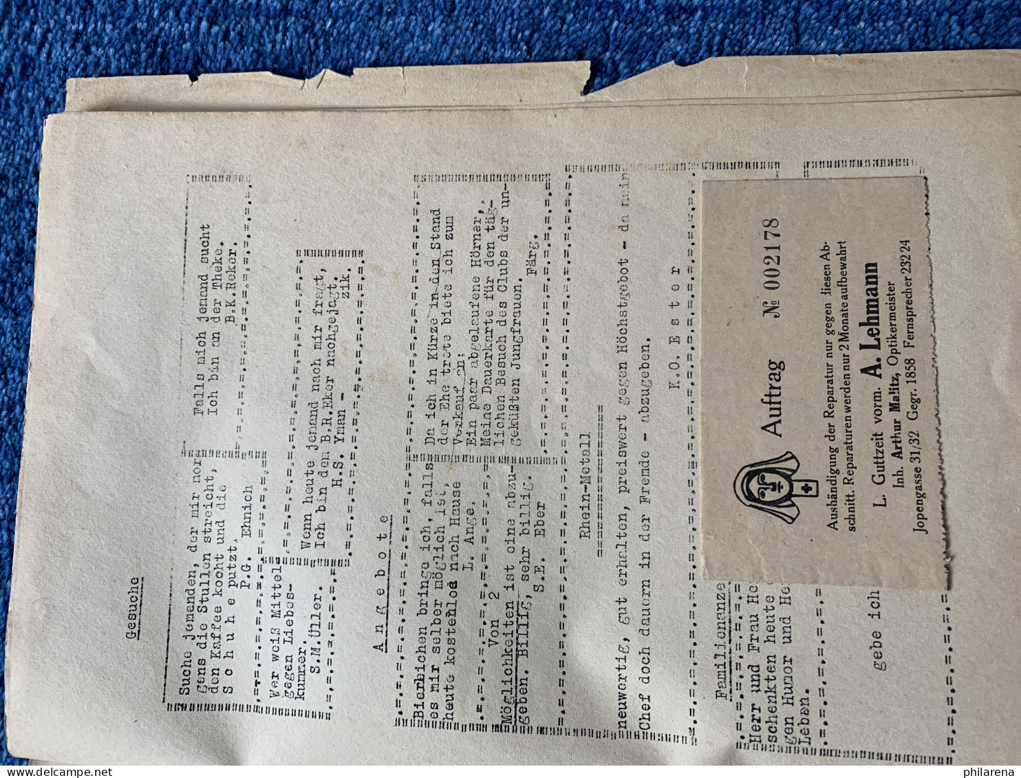 GG: Bier Zeitung 12.12.1940: Lustige Zeitung In Maschinenschrift - Alte Bücher
