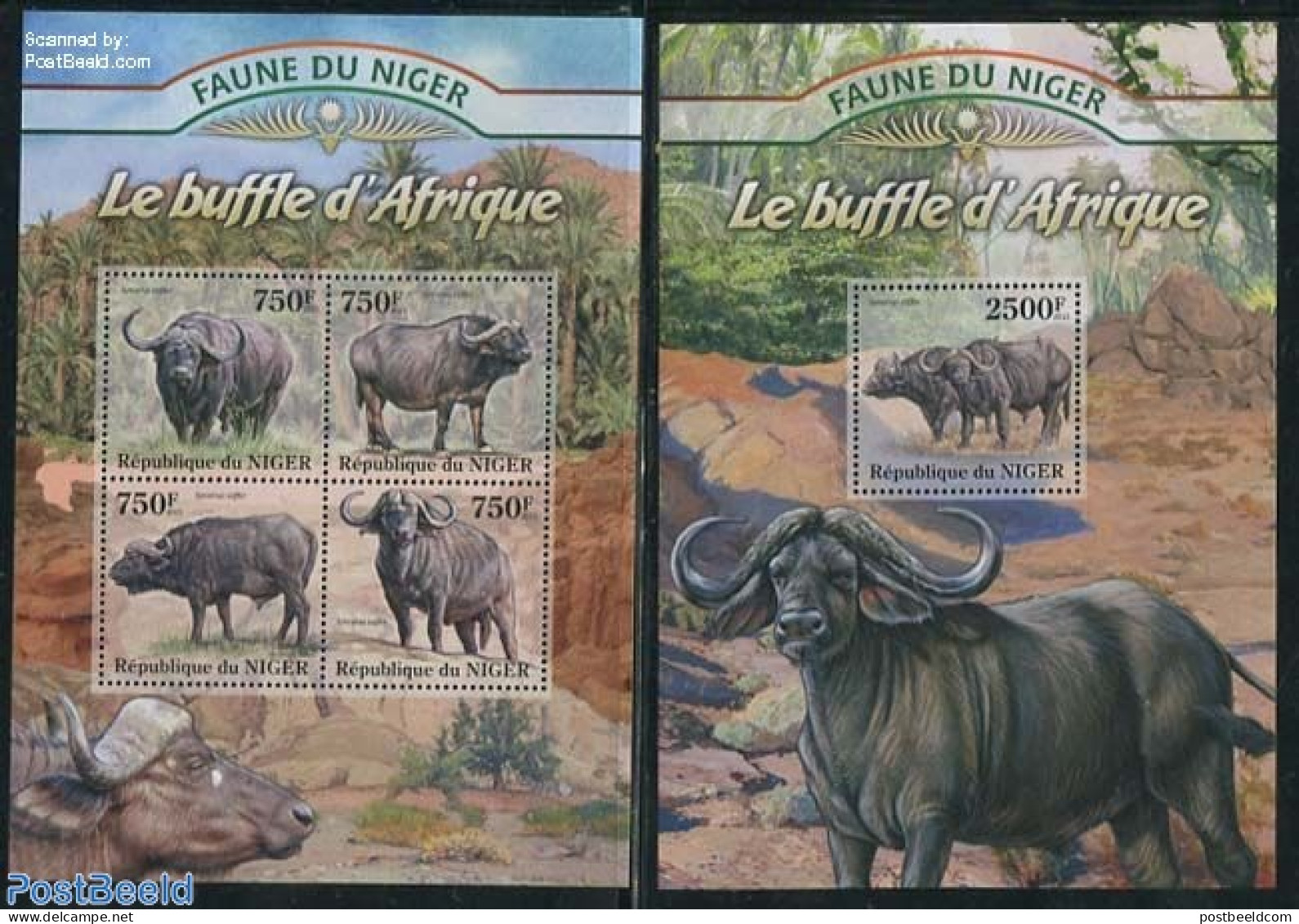 Niger 2013 African Buffalos 2 S/s, Mint NH, Nature - Animals (others & Mixed) - Niger (1960-...)