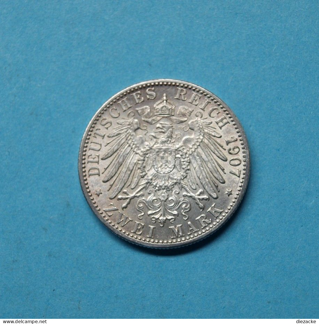 Baden 1907 2 Mark Friedrich I. ST (EM627 - 2, 3 & 5 Mark Plata