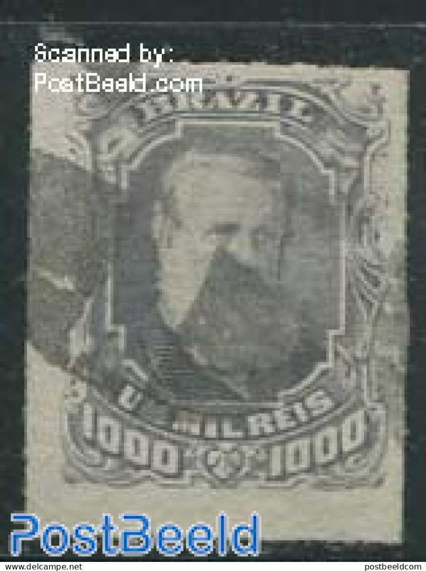 Brazil 1878 1000R Grey, Used, Used Stamps - Used Stamps