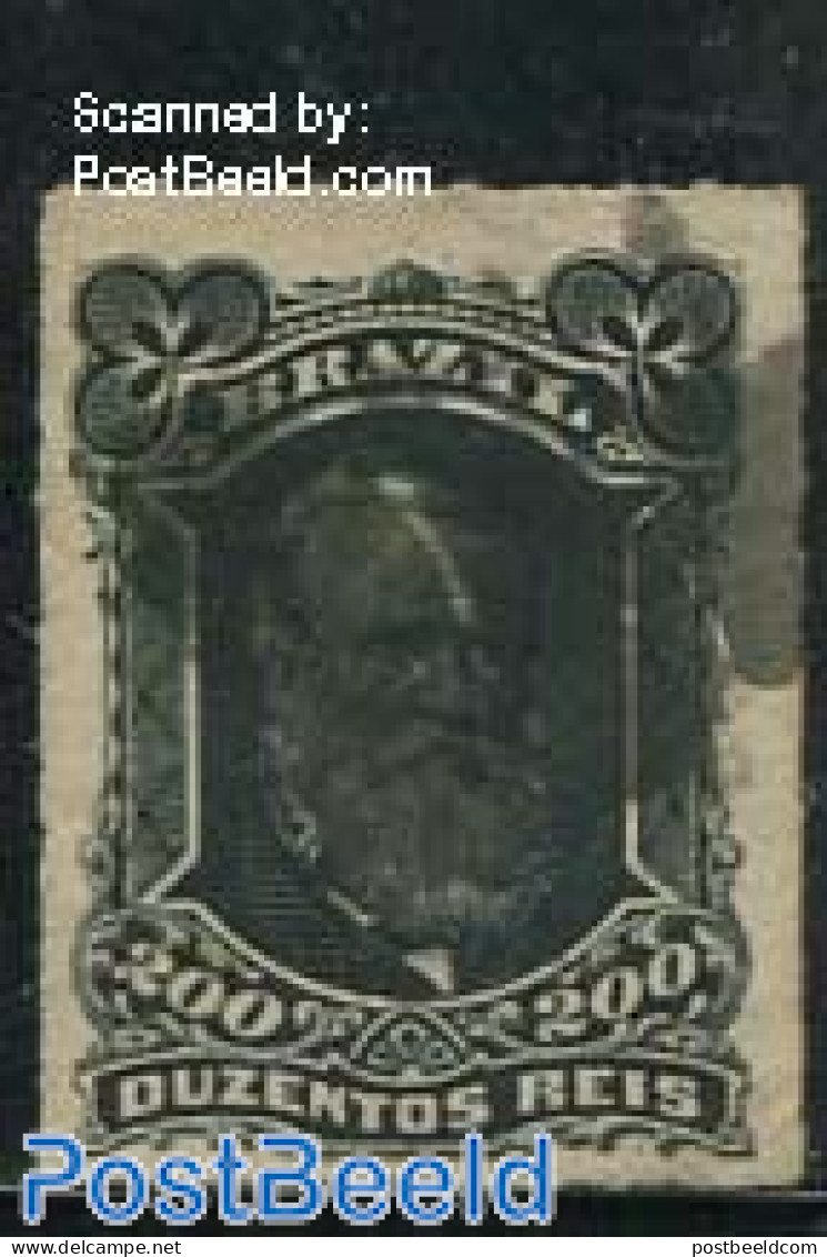 Brazil 1877 200R Black, Used, Used - Used Stamps