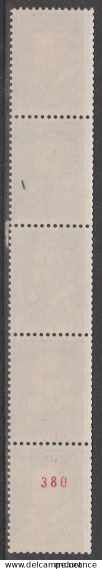 France - Timbres Roulettes Non-émis (essais) Palissy Bleu - Bande De 5 Avec Numéro Rouge Au Verso - Francobolli In Bobina