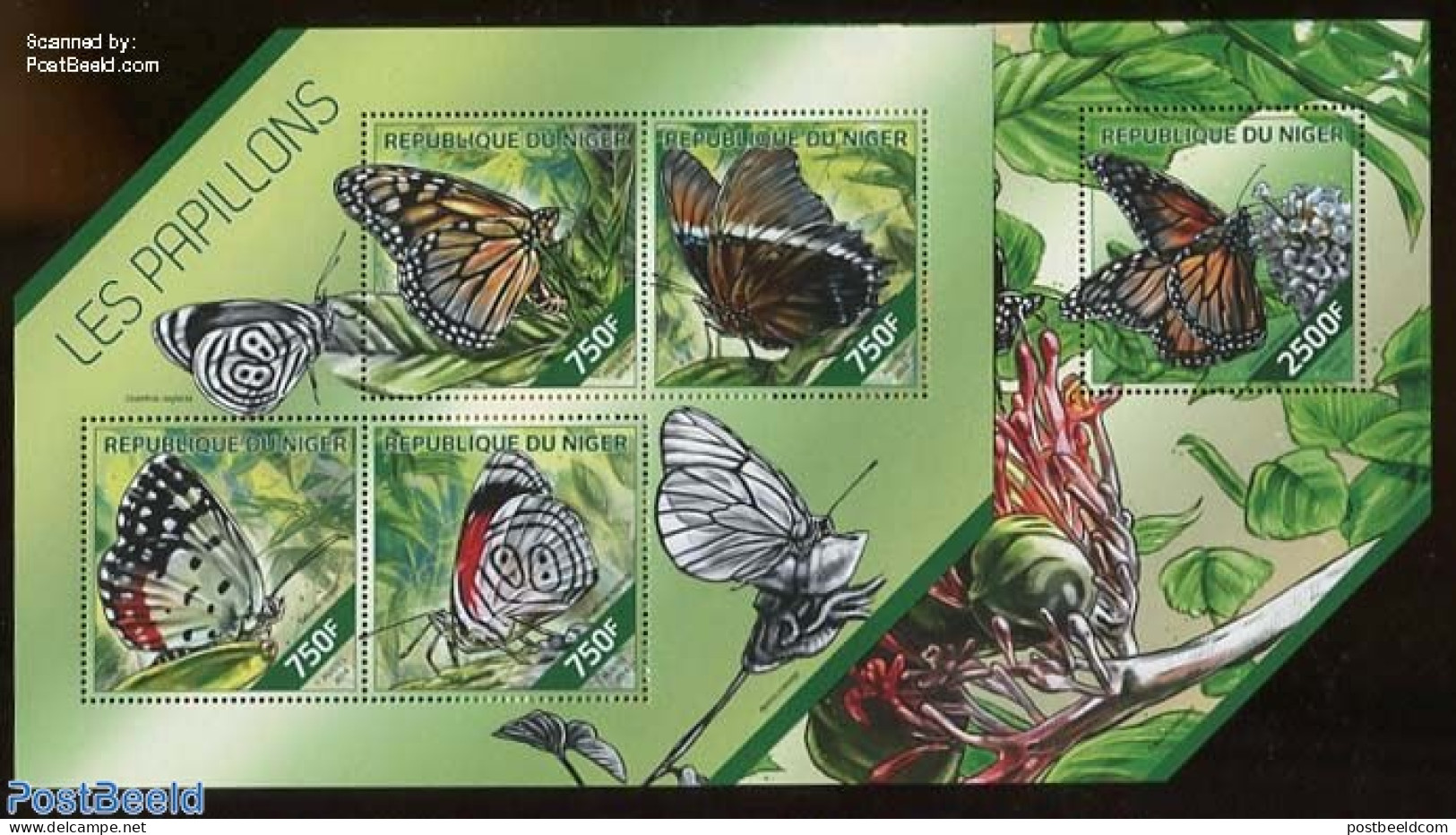 Niger 2014 Butterflies 2 S/s, Mint NH, Nature - Butterflies - Niger (1960-...)