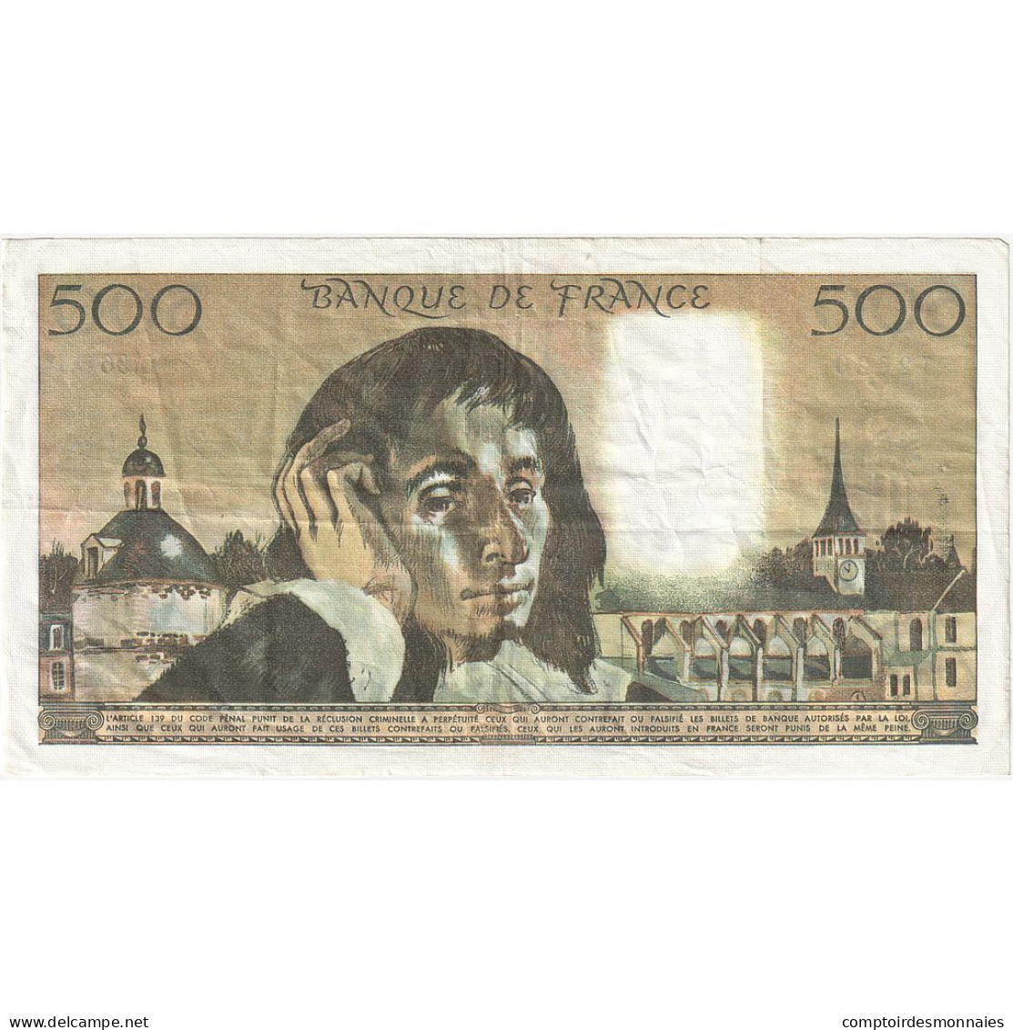 France, 500 Francs, Pascal, 1978, C.96, TTB+, Fayette:71.18, KM:156d - 500 F 1968-1993 ''Pascal''