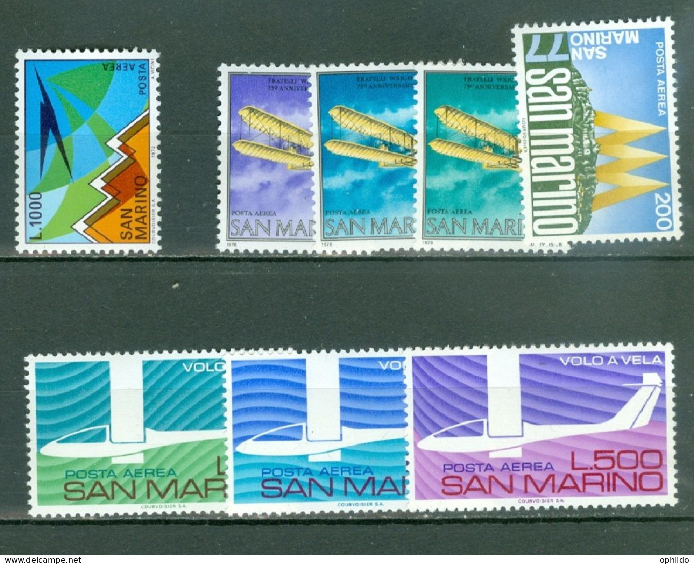 Saint Marin  PA  139/146  * *  TB   - Airmail
