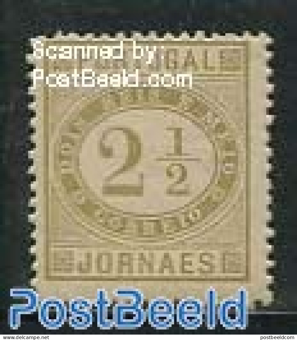 Portugal 1876 2.5R Newspaper Stamp 1v, Mint NH, History - Newspapers & Journalism - Ongebruikt