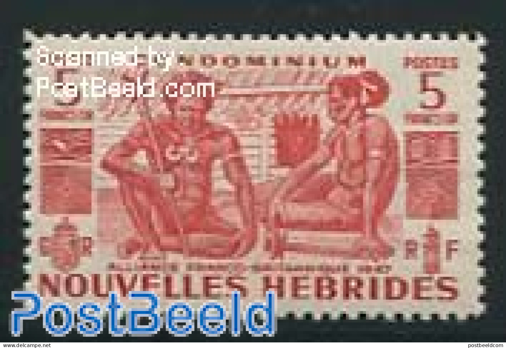 New Hebrides 1953 5Fr, Stamp Out Of Set, Mint NH, History - Neufs