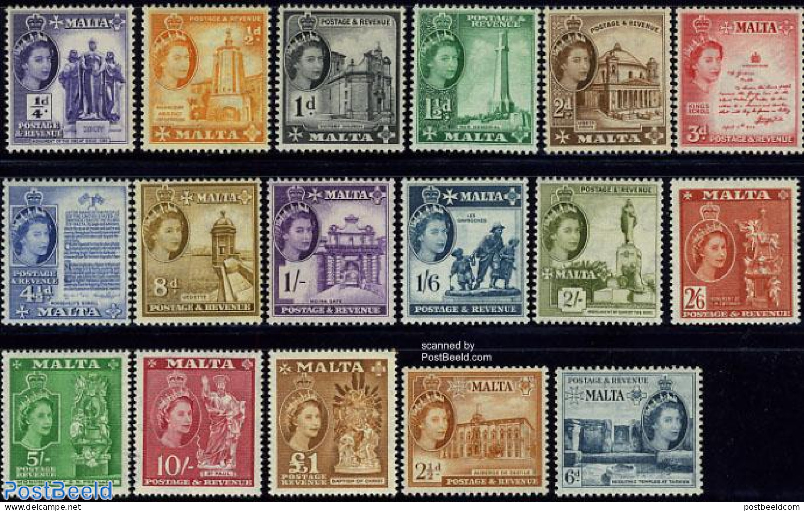 Malta 1956 Definitives 17v, Unused (hinged), Art - Sculpture - Escultura