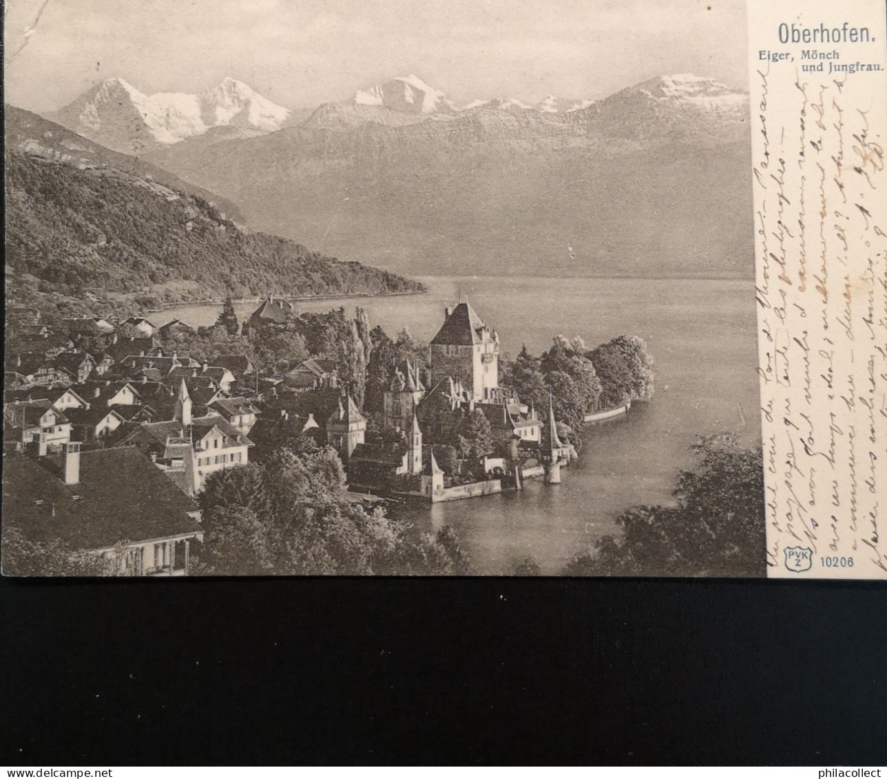 Suisse (BE) Oberhofen // Eiger - Mönch Und Jungfrau 1902 Light Corner Fold - Oberhofen Am Thunersee