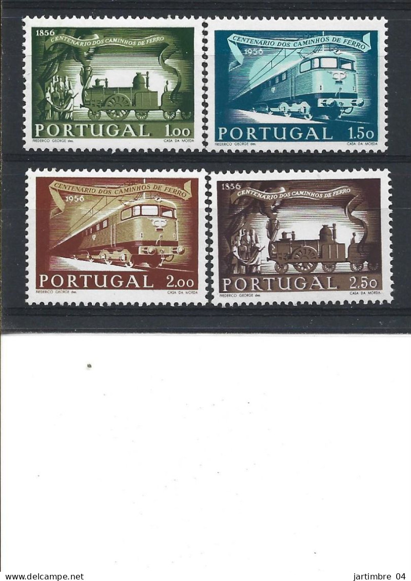 1956 PORTUGAL 831-34** Trains, Centenaire, Locomotives, Côte 115.00 - Ungebraucht