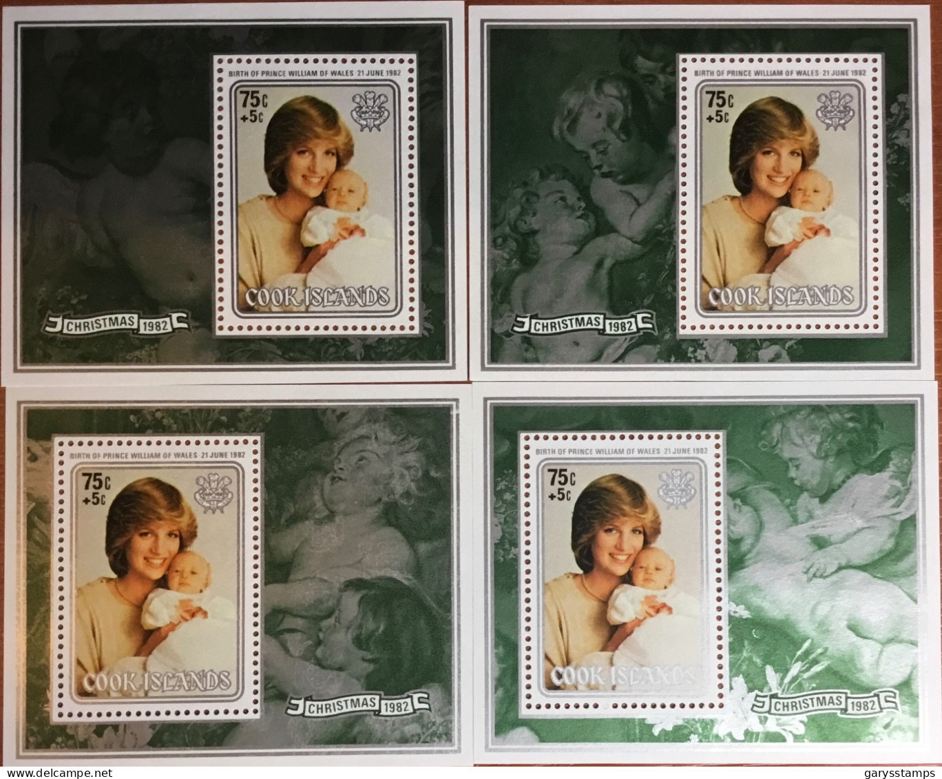 Cook Islands 1982 Christmas Birth Of Prince William Minisheet Set MNH - Islas Cook