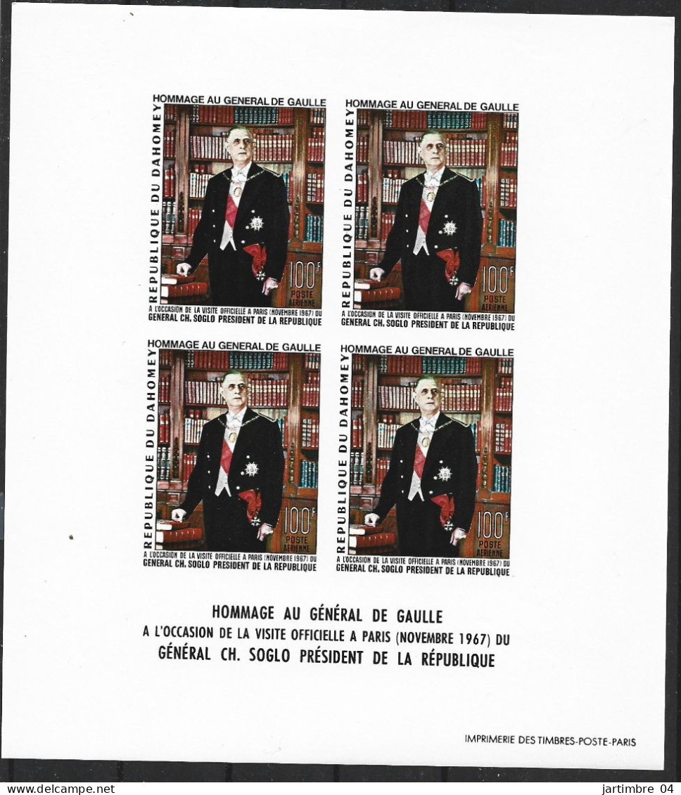 1967 DAHOMEY BF 11** De Gaulle, Non Dentelé - Benin - Dahomey (1960-...)