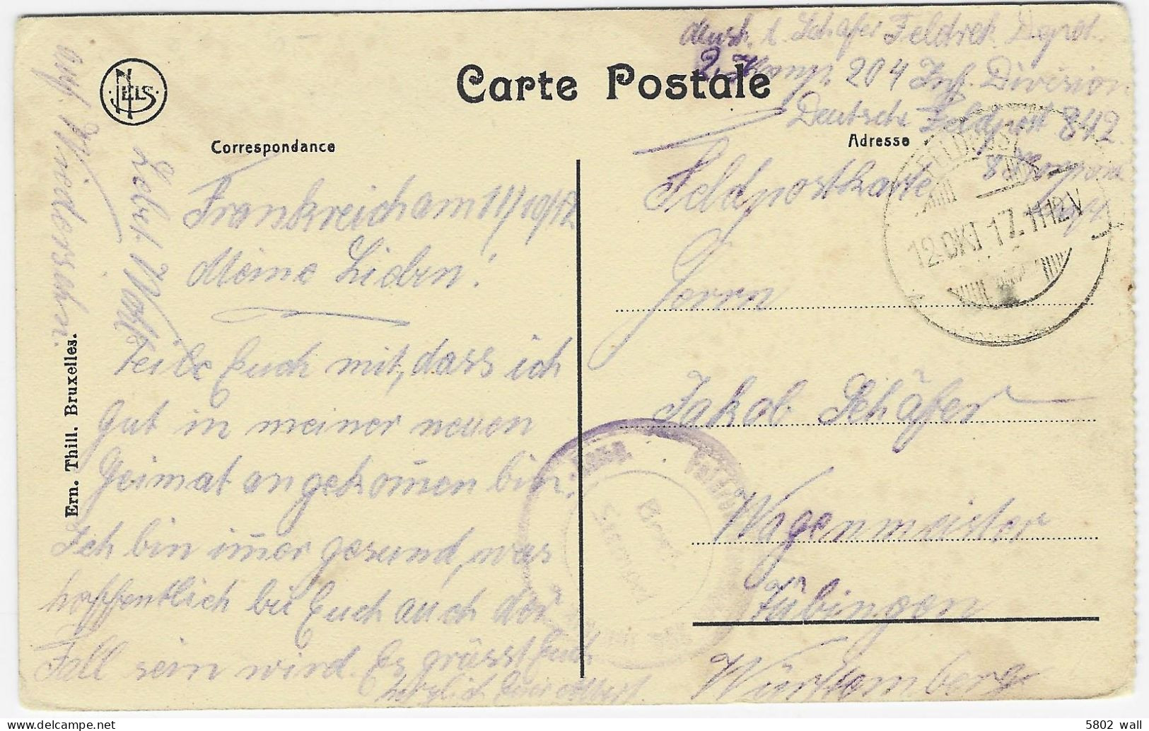 HAMOIR : Vue Générale - Feldpost 1917 - Hamoir