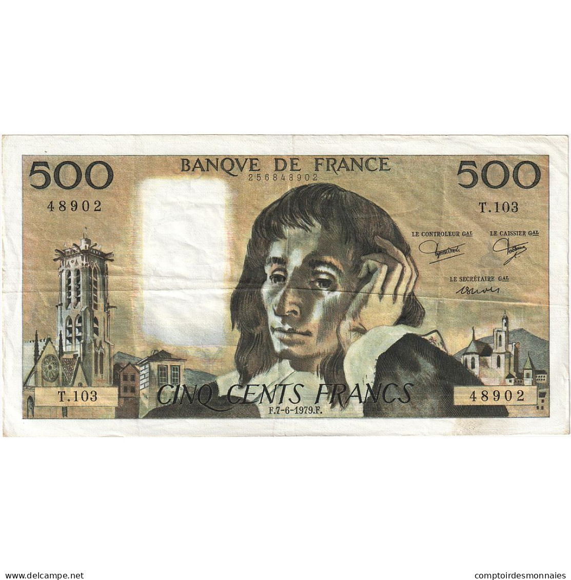 France, 500 Francs, Pascal, 1979-06-07, T.103, TB - 500 F 1968-1993 ''Pascal''