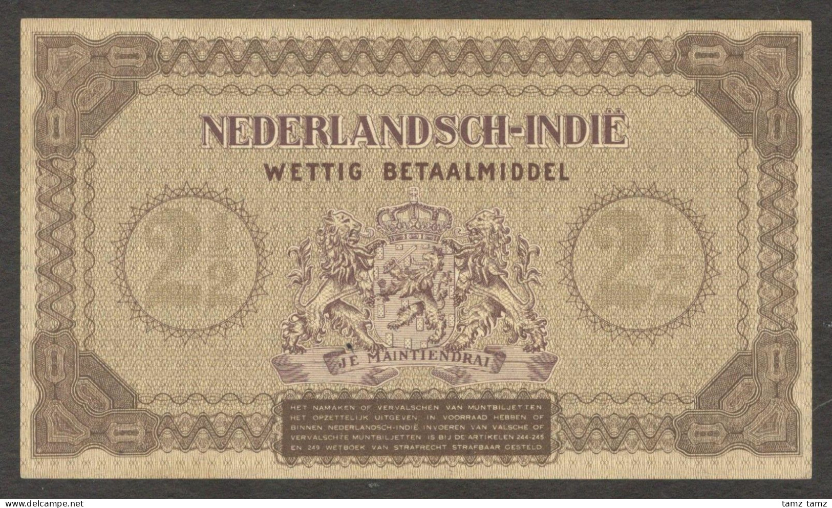 Netherlands East Indies 2 1/2 2.5 Gulden Muntbiljet 1940 P-109 XF+ To AUNC - Indonesië