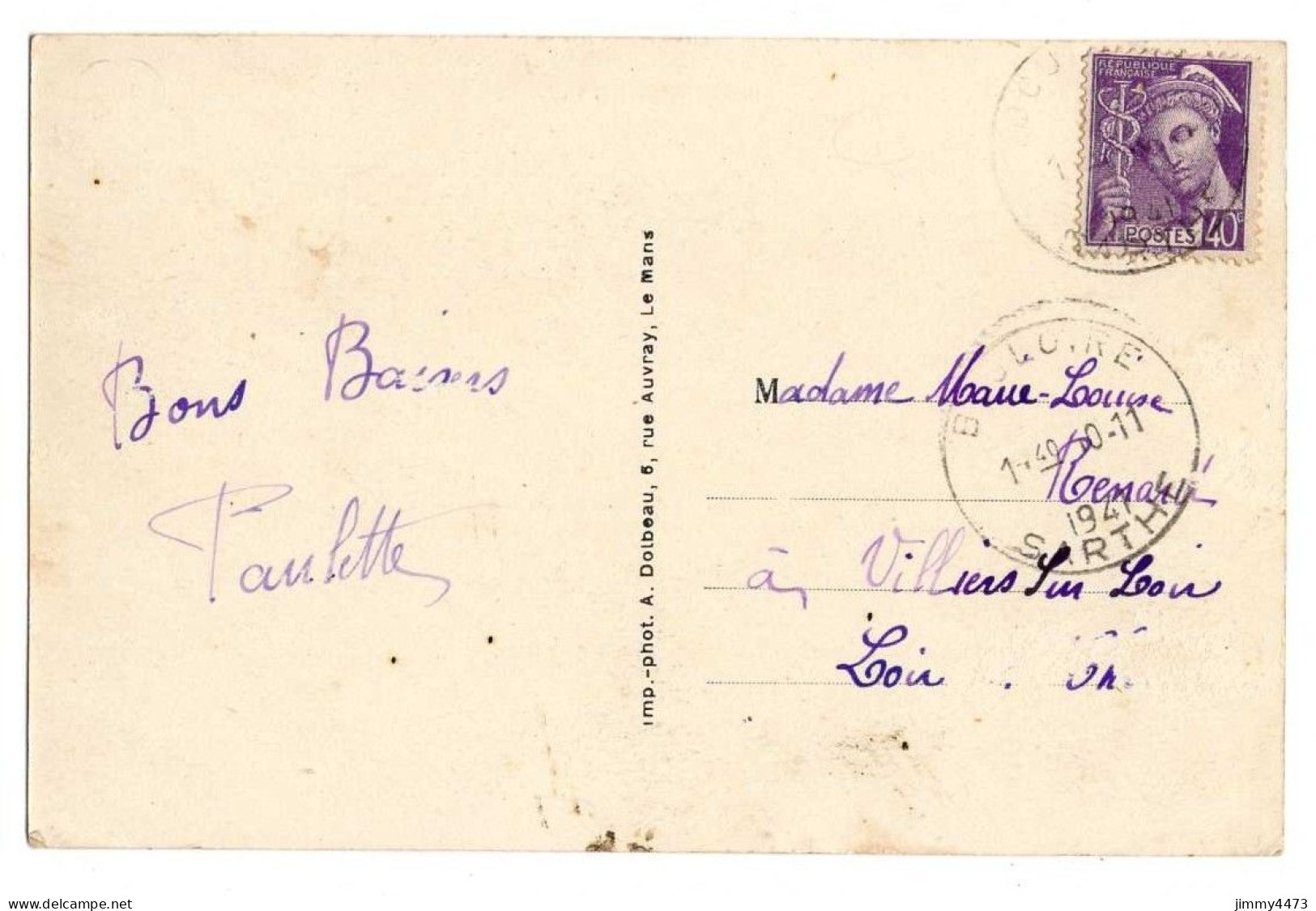 CPA - BOULOIRE En 1941 (Sarthe) Place Du Petit Marché - N° 6587 - Imp. A. Dolbeau - Bouloire