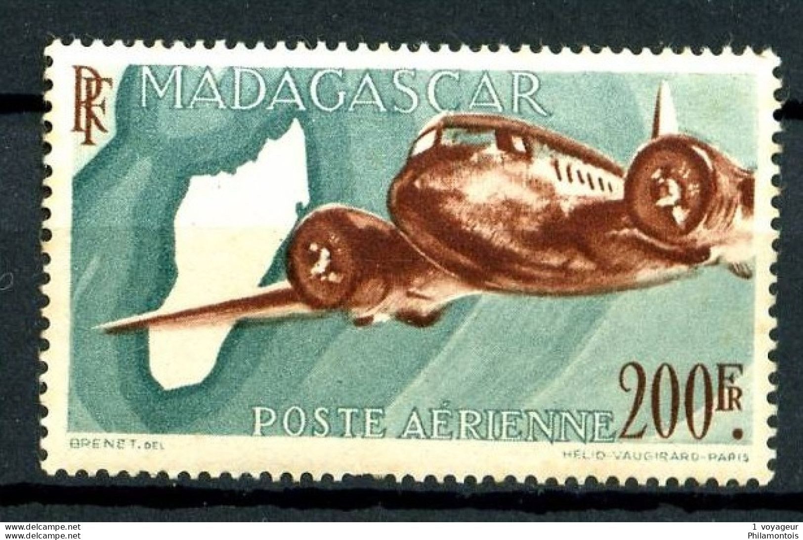 MADAGASCAR - PA 64A - 200F Vert Et Sépia - Neuf N** - Très Légères Rousseurs Verso. - Poste Aérienne