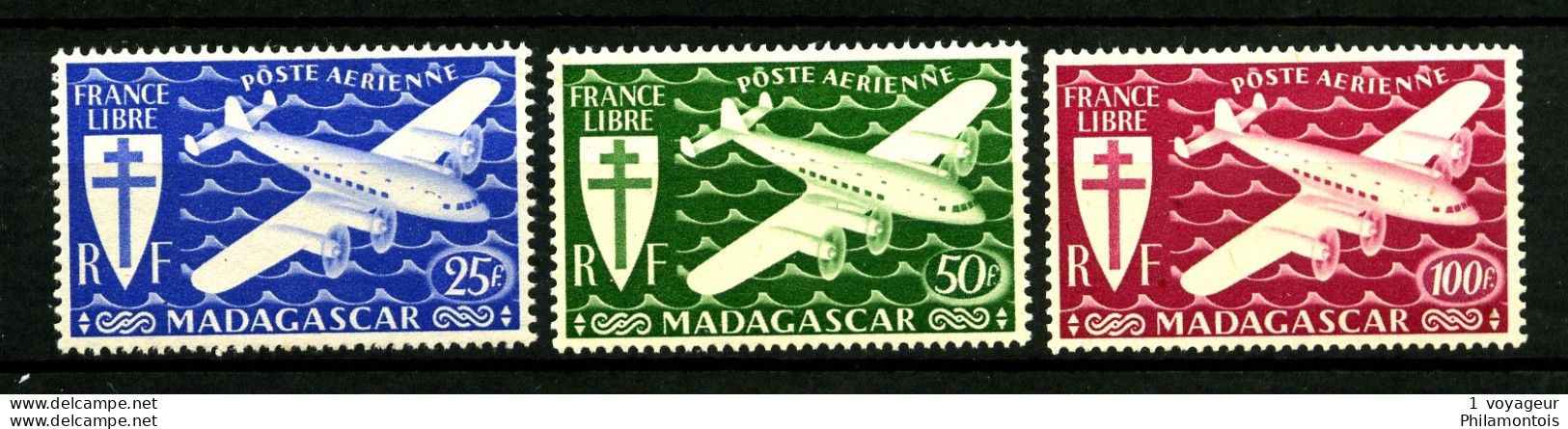 MADAGASCAR - PA  59 à 61 - 3 Valeurs - Neufs N* - Très Beaux - Poste Aérienne