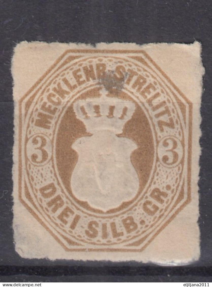 ⁕ Germany, Altdeutschland ⁕ Mecklenburg - Strelitz 3 Sgr. 1864 Mi.6 ⁕ 1v Used - Mecklenbourg-Strelitz