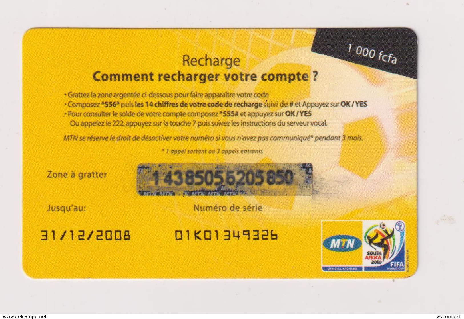 CONGO (BRAZZAVILLE) -  Football FIFA World Cup Remote  Phonecard - Congo