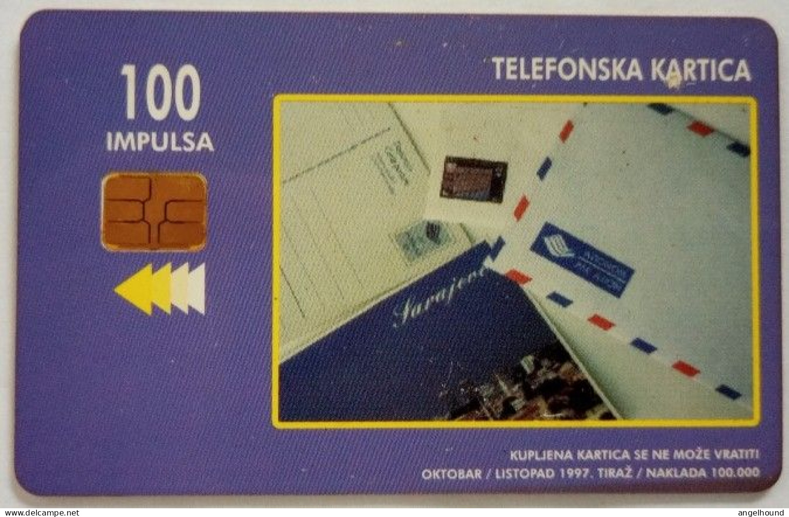 Bosnia 100 Units Chip Card - Envelopes - Bosnië