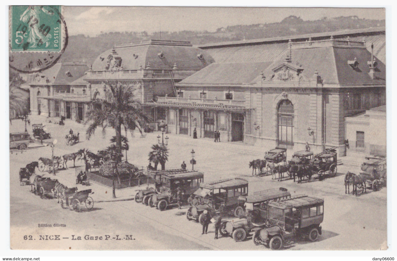 NICE - La Gare P.L.M (carte Animée) - Transport Ferroviaire - Gare