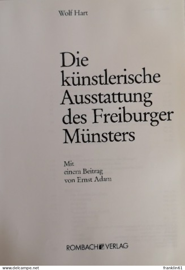 Die Künstlerische Ausstattung Des Freiburger Münsters. - Architecture