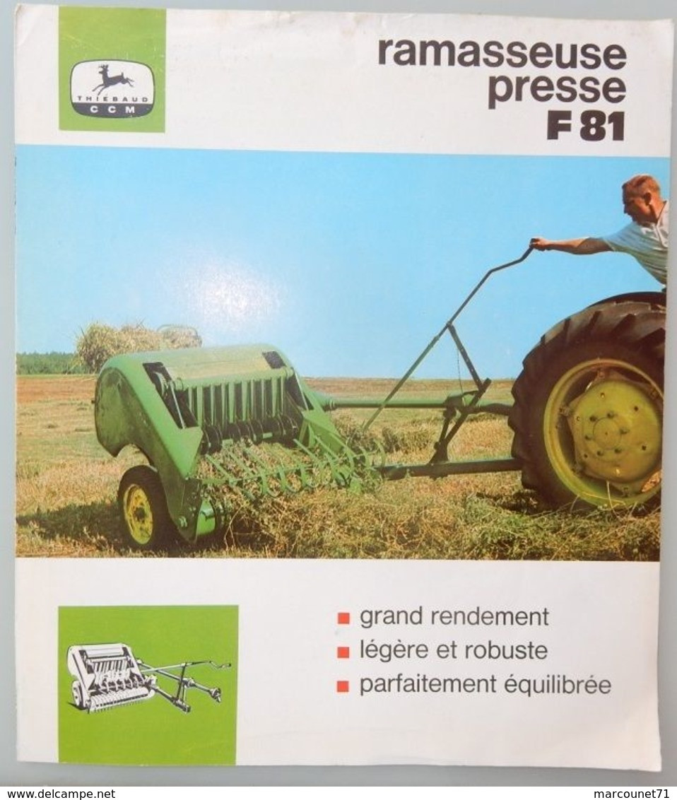 PROSPECTUS DÉPLIANT DOCUMENT PUBLICITAIRE JOHN DEERE MATÉRIEL AGRICOLE TRACTEUR RAMASSEUSE PRESSE F 81 - Do-it-yourself / Technical