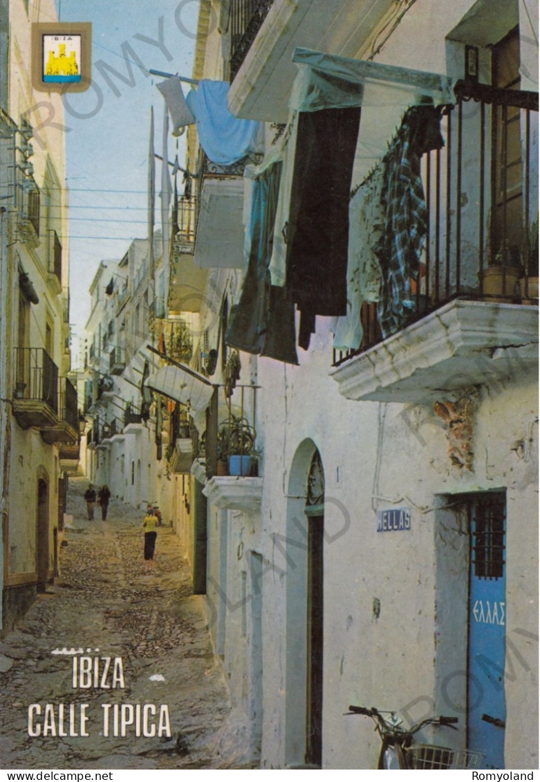 CARTOLINA  C1 IBIZA,ISOLE BALEARES,SPAGNA-CALLE TIPICA-VIAGGIATA 1985 - Ibiza