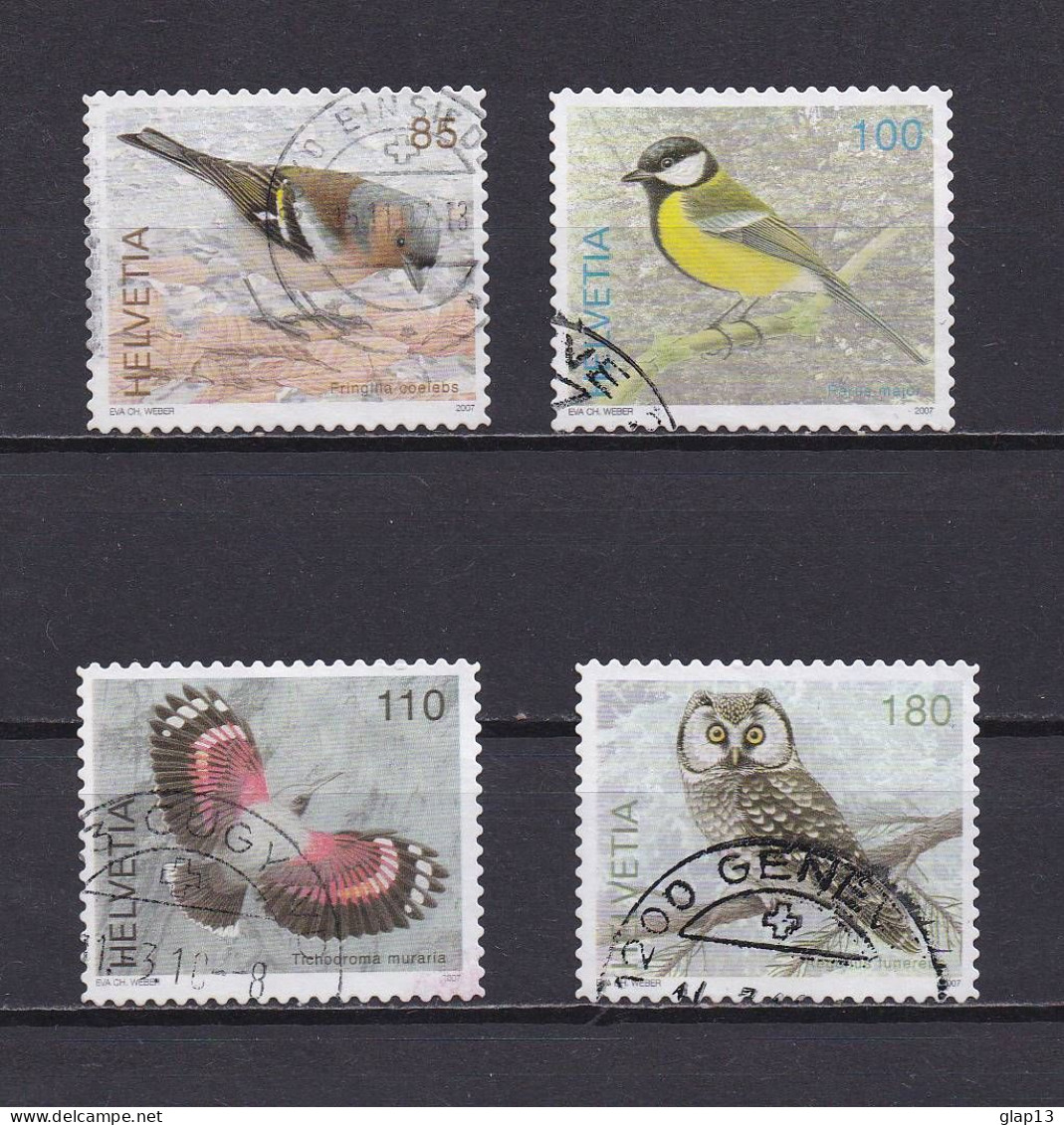 SUISSE 2007 TIMBRE N°1952/55 OBLITERE OISEAUX - Usati