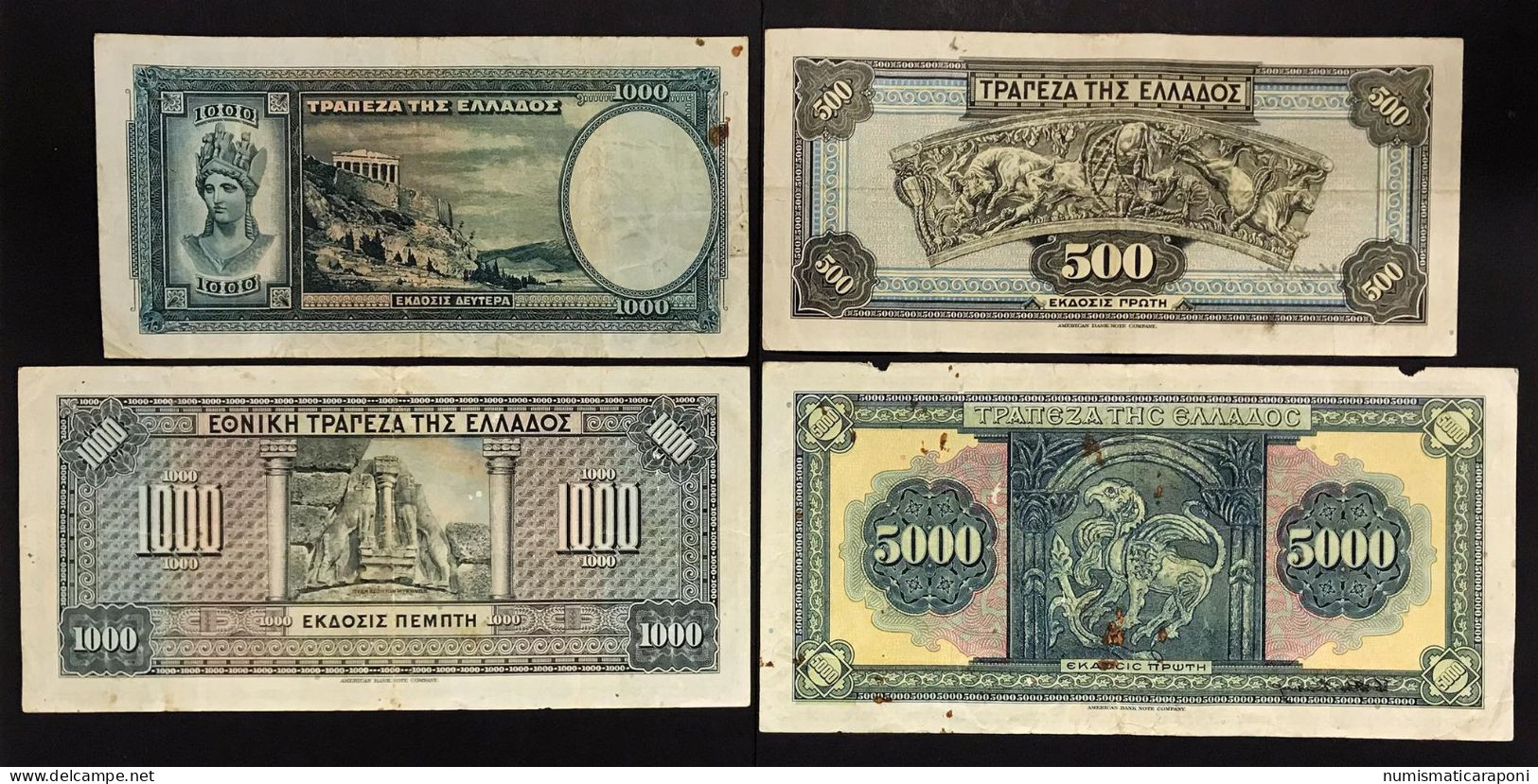 Grecia  Greece 500 1932+1000 Drachmai 1926 1932 + 5000 1932 Lotto 444 - Grèce