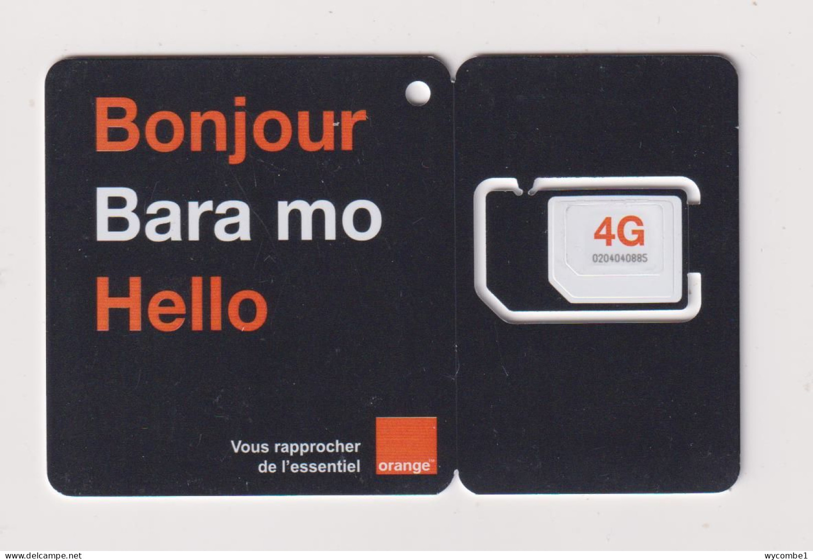 CENTRAL AFRICAN REPUBLIC -  Orange Bonjour Unused Chip SIM Phonecard - República Centroafricana