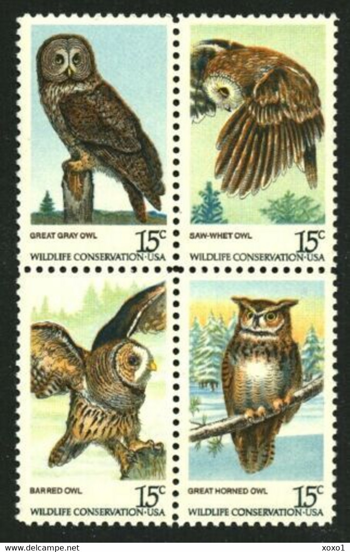 USA 1978 MiNr. 1358 - 1361 Birds Owls 4v MNH **   2.00 € - Hiboux & Chouettes
