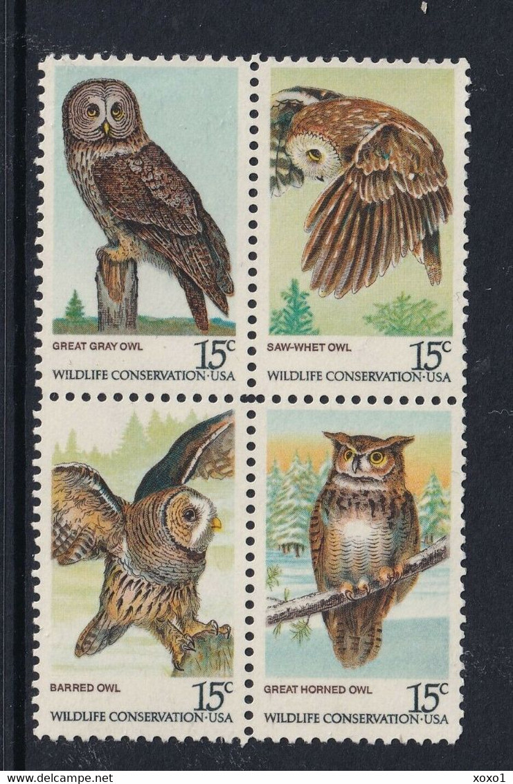USA 1978 MiNr. 1358 - 1361 Birds Owls 4v MNH **   2.00 € - Hiboux & Chouettes