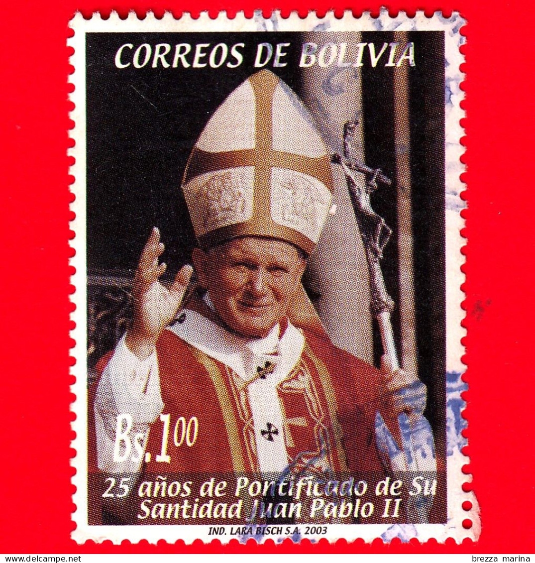 BOLIVIA - Usato - 2004 (2003) - 25° Anniversario Del Pontificato Di Papa Giovanni Paolo II - 1.00 - Bolivie