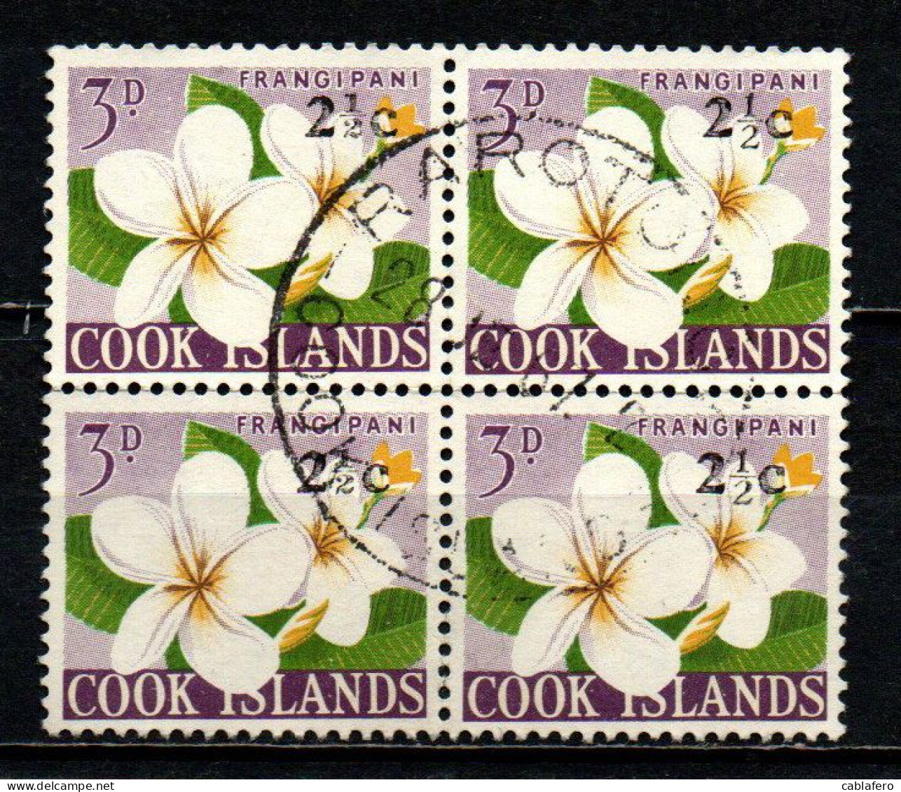 COOK ISLANDS - 1967 - Tiare Maori - Surcharged With New Value In Black - USATI - Islas Cook