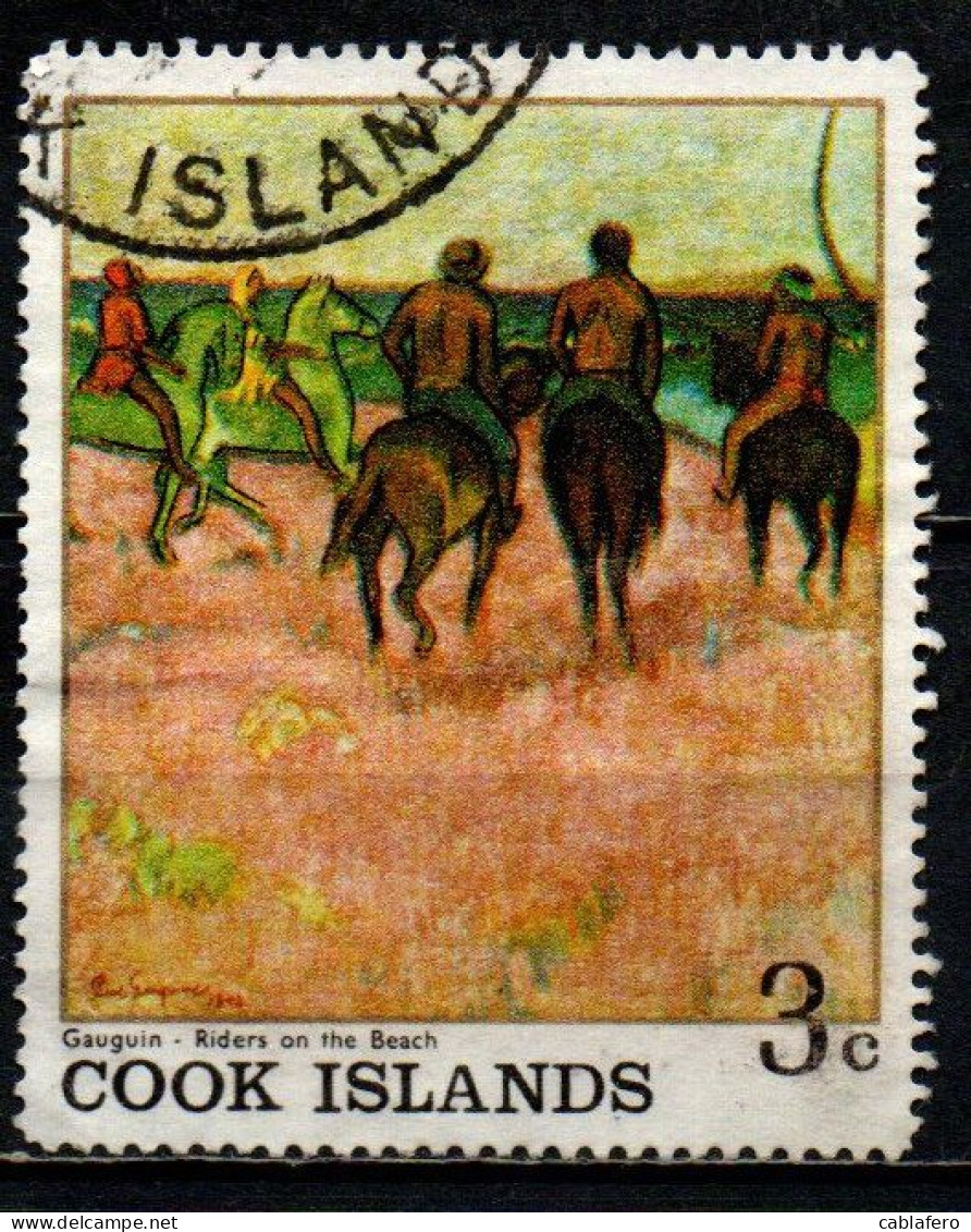 COOK ISLANDS - 1967 - Gauguin Painting: Riders On The Beach - USATO - Cookeilanden