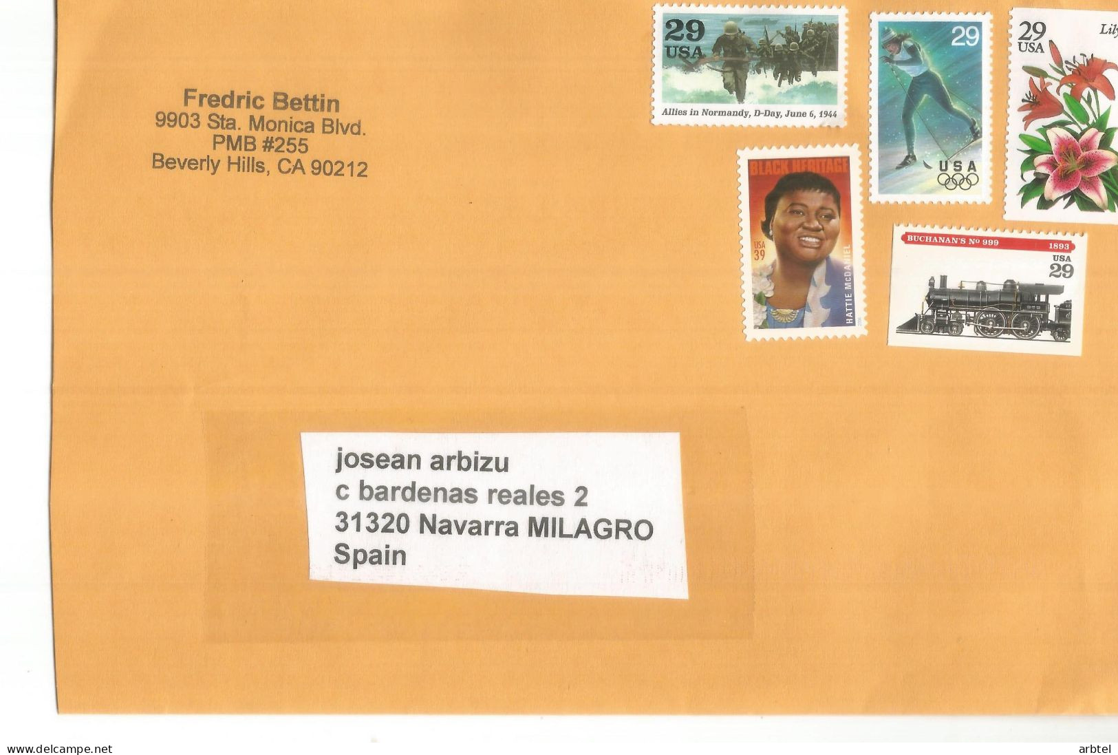 ESTADOS UNIDOS USA SELLOS SKI WW2 HATTIE MCDANIEL FLOR FERROCARRIL RAILWAY - Storia Postale