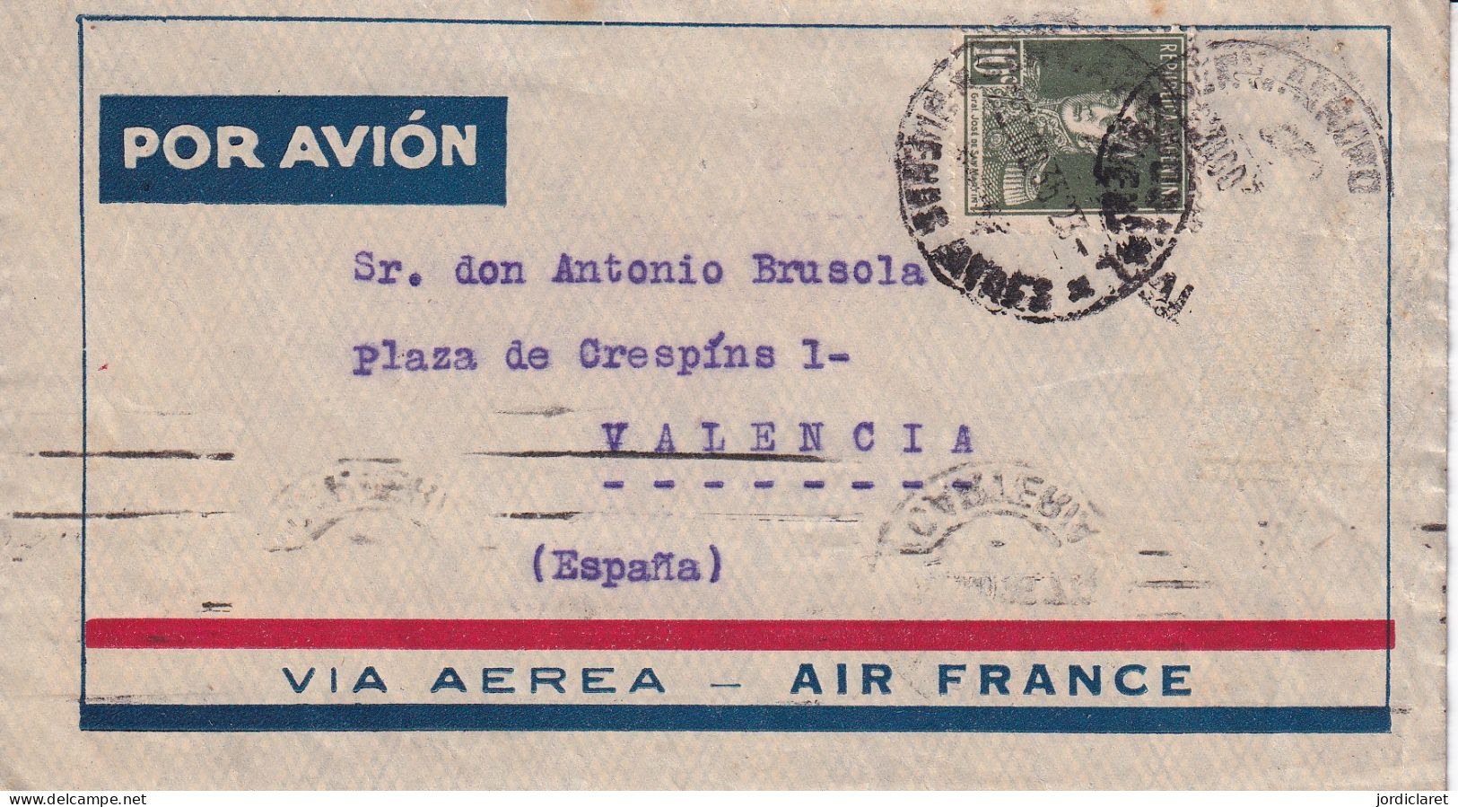 CARTA  A VALENCIA 1935 - Storia Postale