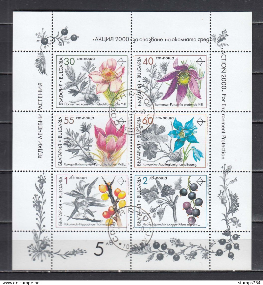 Bulgaria 1991 - Medicinal Plants, Mi-Nr. 3953/58 In Sheet, Used - Used Stamps