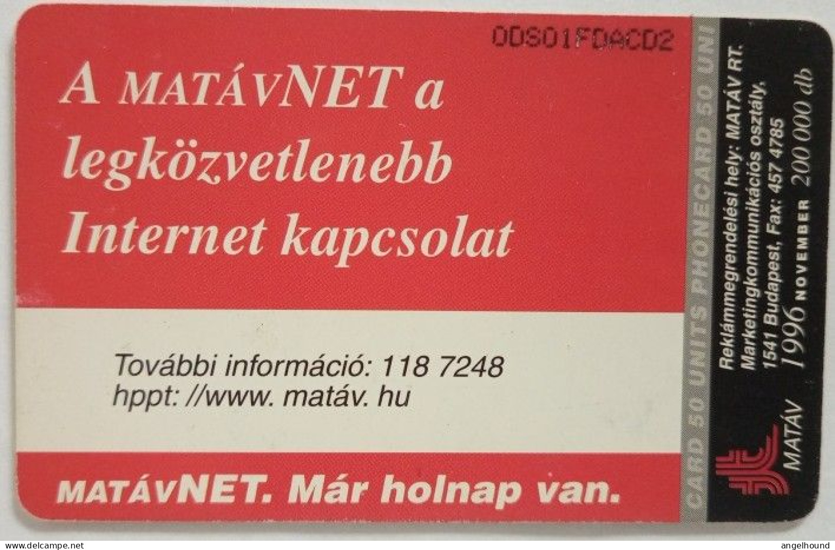 Hungary 50 Units Chip Card - Matavnet ' 96 - Hungary