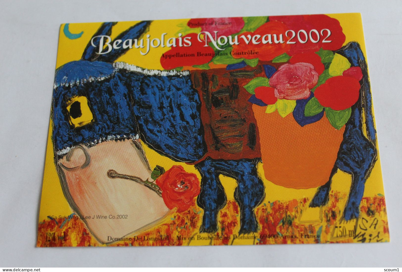 Etiquette Jamais Servie  Neuve  BEAUJOLAIS NOUVEAU 2002 Domaine De Longsard 69400 Arnas - Autres & Non Classés