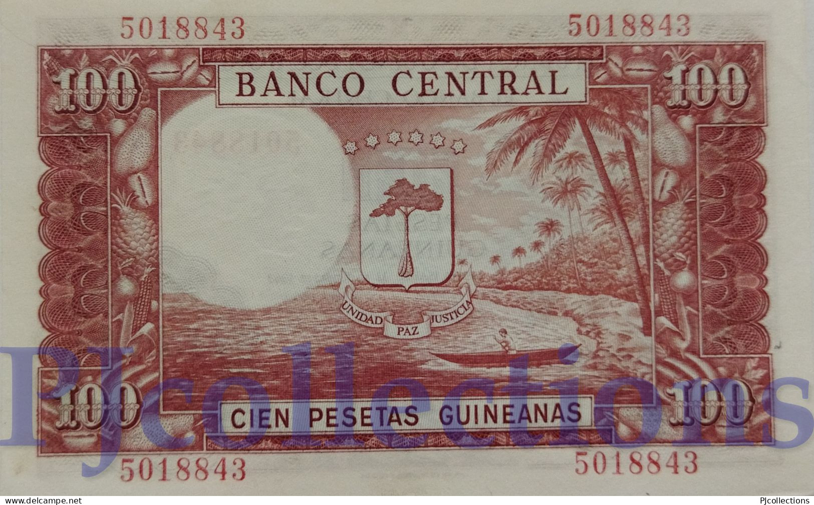 EQUATORIAL GUINEA 100 PESETAS GUINEANAS 1969 PICK 1 AUNC - Guinée Equatoriale