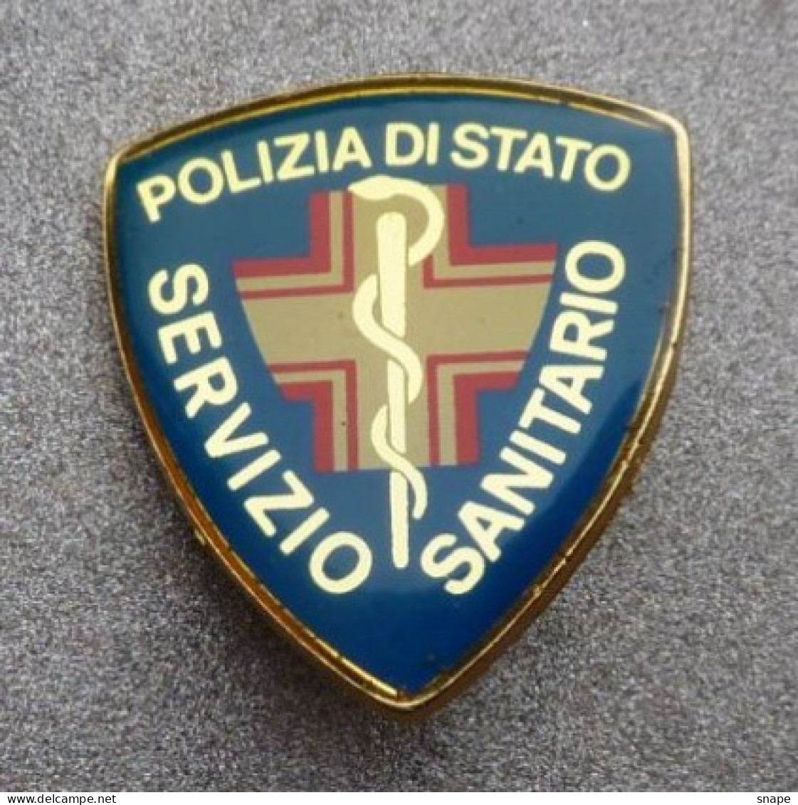 Distintivo Vetrificato - Polizia Di Stato Servizio Sanitario - PS - Usato Obsoleto - Italian Police Insignia (283) - Police & Gendarmerie