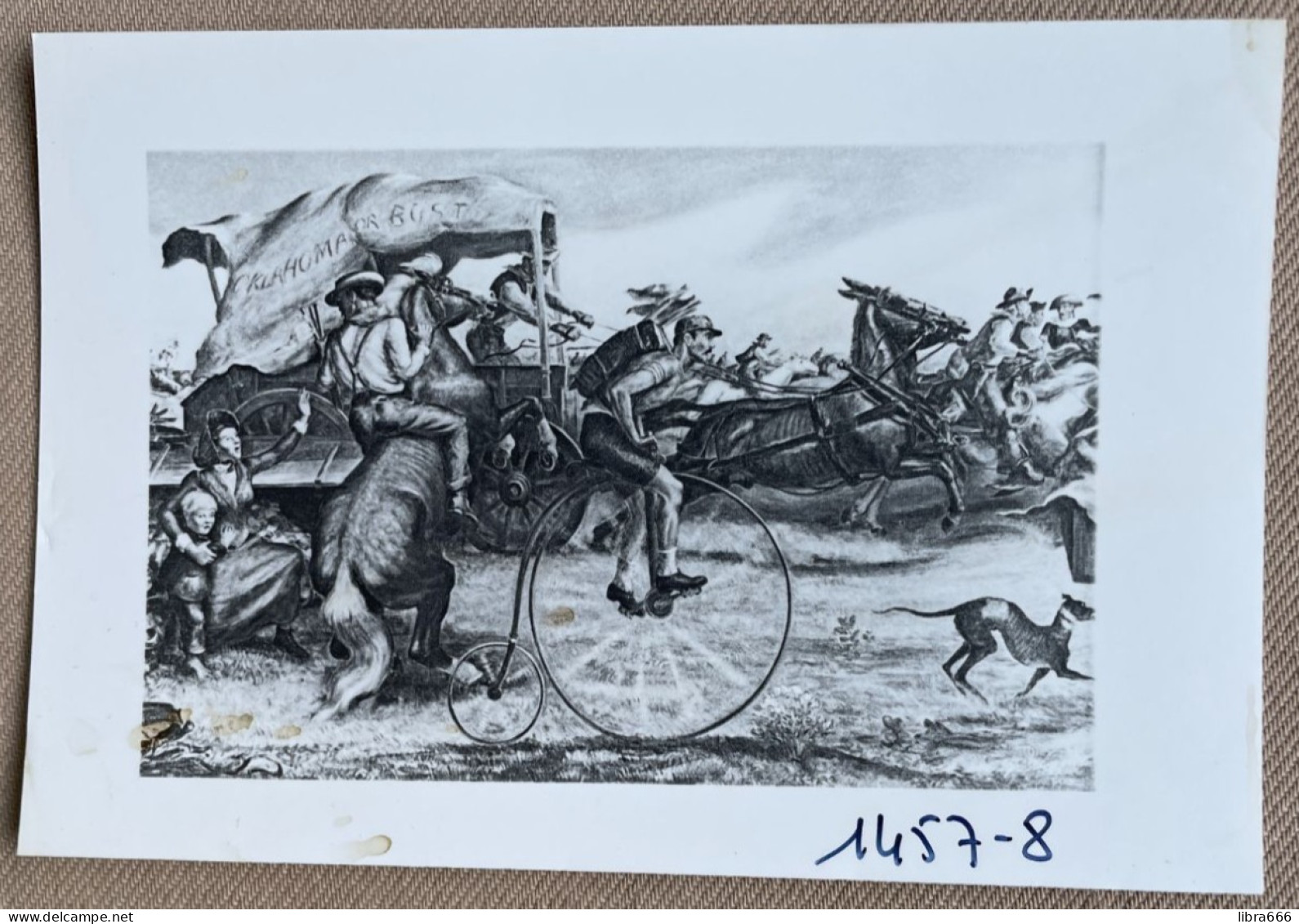 The Oklahoma Land Rush, April 22, 1889 By John S. Curry - 15 X 10cm. (REPRO PHOTO ! Zie Beschrijving Voir Description) ! - Ciclismo