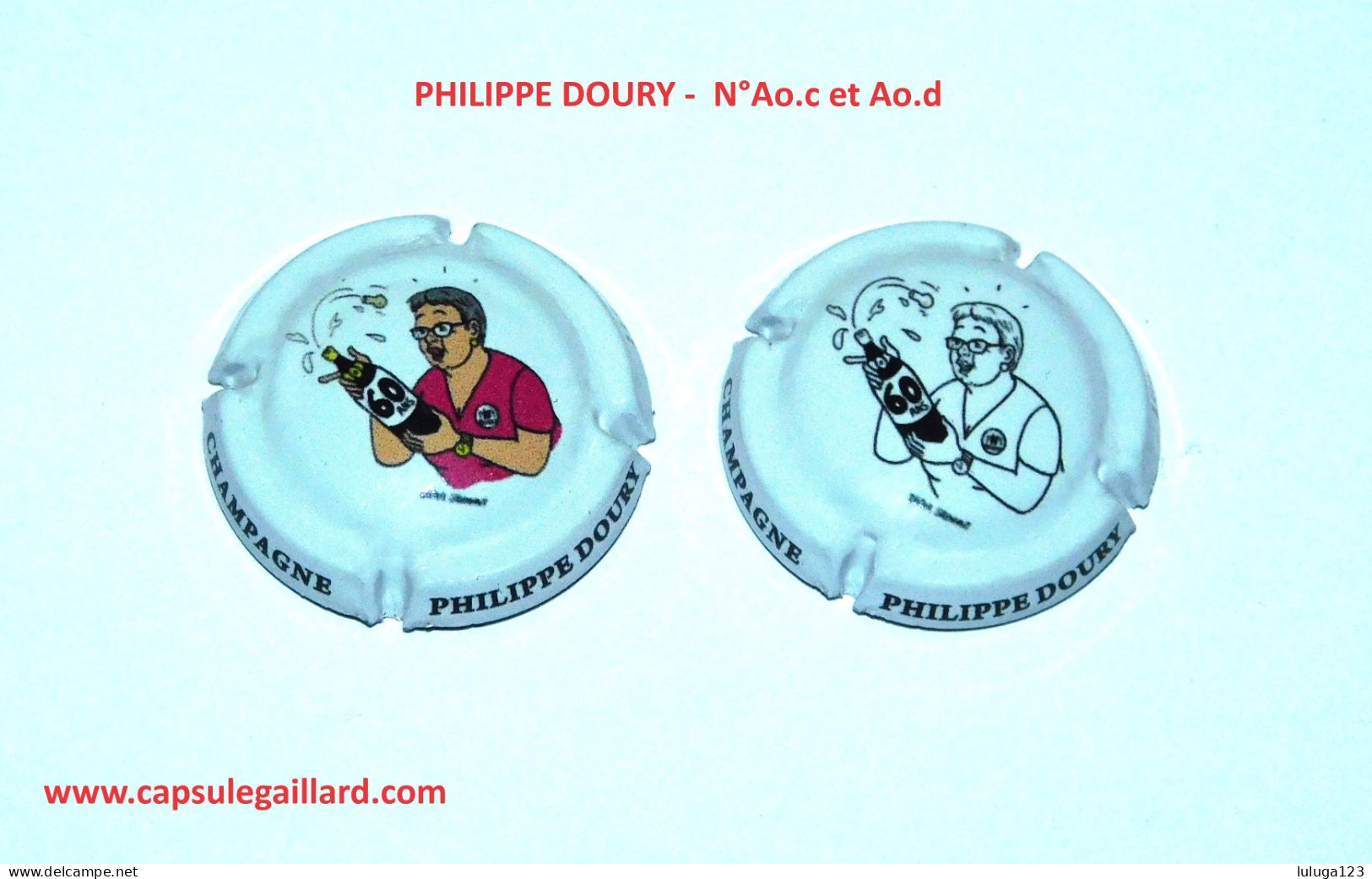 2 Capsules De Champagne - PHILIPPE DOURY  N°Ao.c Au 4Ao.d - Sammlungen