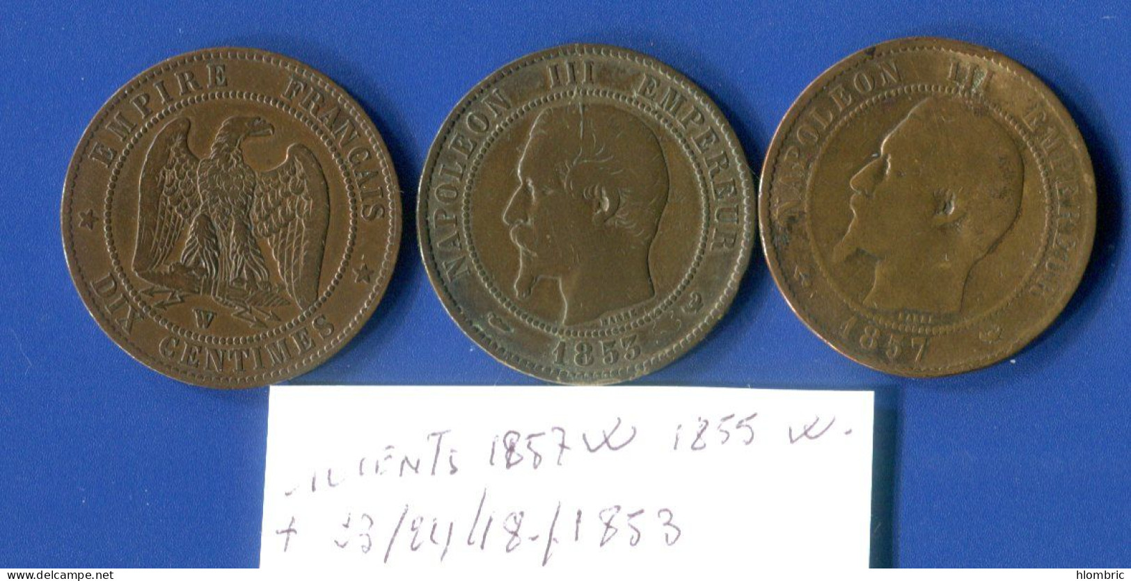 10  Cents  Napoleon 3  Pieces 3 - 10 Centimes