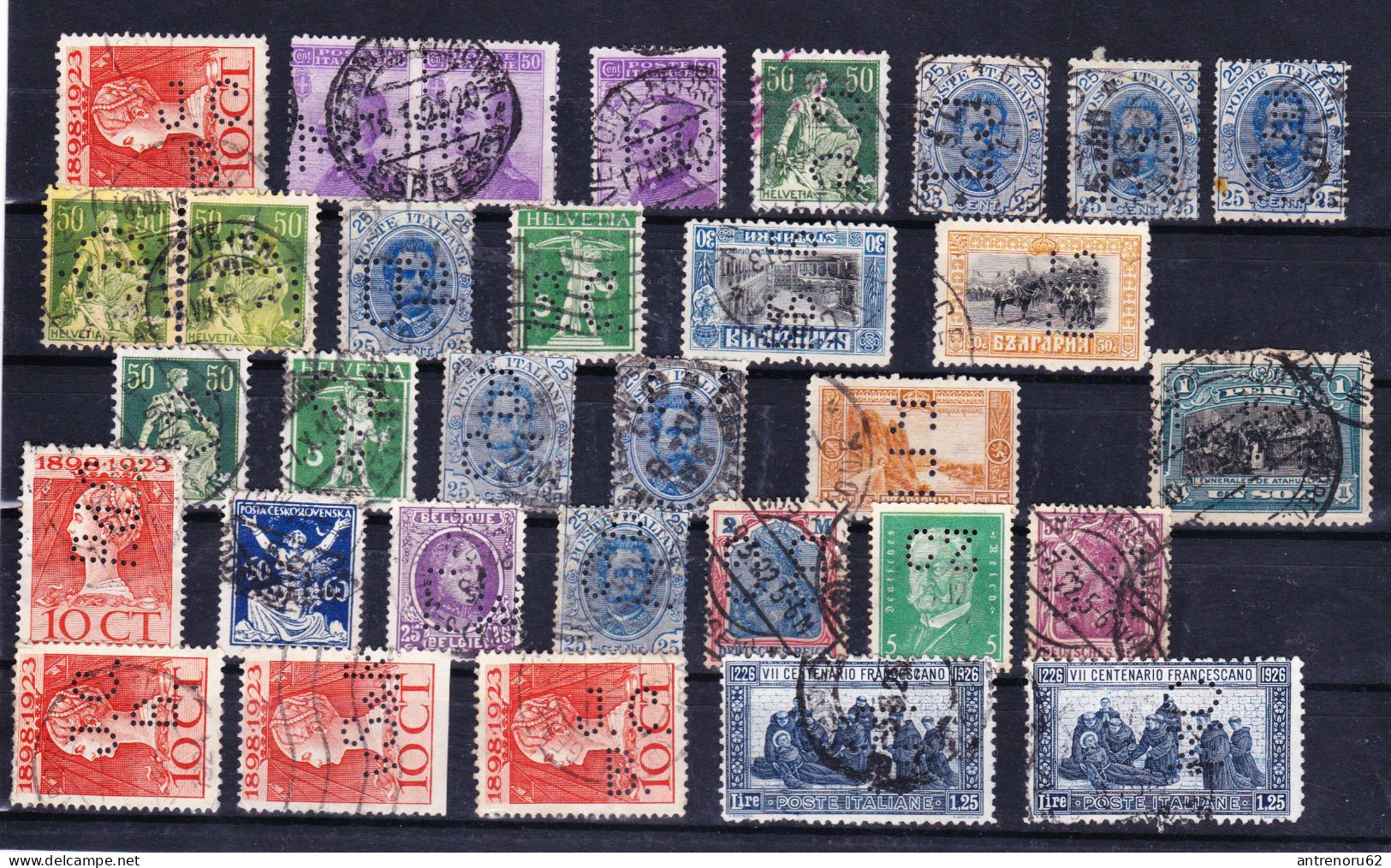 STAMPS-PERFINS-USED-SEE-SCAN-32-PCS - Perforés