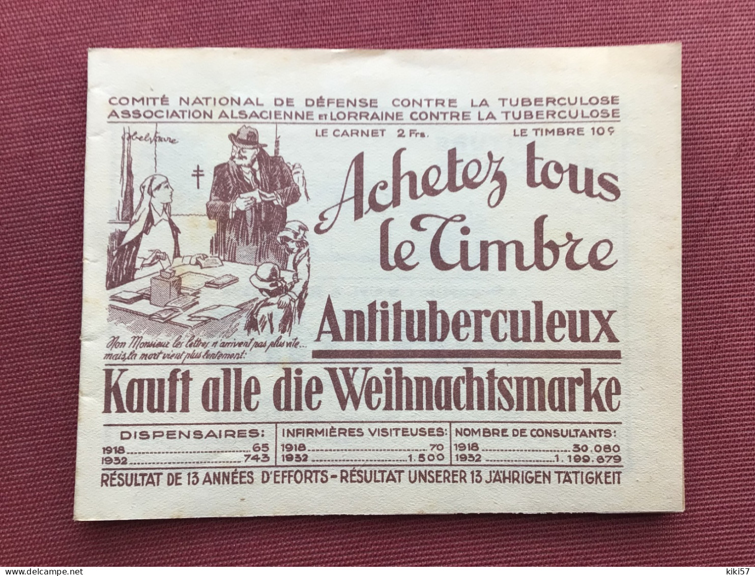 CARNET DE TIMBRES ANTITUBERCULEUX 1932 Complet - Tegen Tuberculose